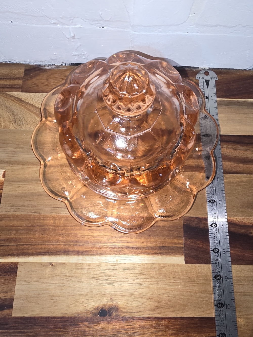 Cherry And Cable Fingerprint Cloche Butter Dish Mosser Glass
